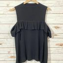 Intermix  Kendall Ruffle Cold Shoulder Sweater -Black - Large Photo 1