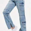 Dear John  - Hudson High Rise Cargo Straight Leg Jeans in Light Blue Photo 4