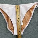 J.Crew  Pink Ribbed Curved-waist Cheeky String Bikini Bottom Women's Large BE805 Photo 7