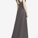 Alfred Sung NWT  Caviar Gray High Neck Cut Out Satin Dress Size 2 Photo 1