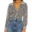 Free People  Dani button up blouse snake and floral print preloved Photo 0