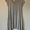 Acting Pro Grey Short Sleeve V neck tunic Top Photo 0