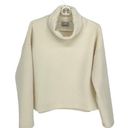 New Balance  Womens Heat Loft Funnel Neck Quilted Pullover Sweatshirt Cream Large Photo 0