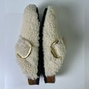 Birkenstock  Boston Big Gold Buckle Teddy Sherpa Clogs Cream 8 Photo 6