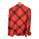 Coldwater Creek  Womens size XL P Button Up Plaid Long Sleeve Blouse Shirt Red Photo 1