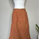 Jason Wu  Terra Cotta Orange Rust Eyelet Lined Tiered Skirt Size Medium Photo 0