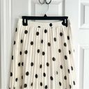 A New Day  Target NWT White Pleated A Line Midi Full Skirt Black Polka Dots S Photo 2