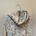 The Moon  & Madison Women's Cream Confetti Soft Knit Cowl Neck Cropped Boho Sweater L Photo 2