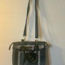 Big Buddha  Straw Satchel Black and White Removable Shoulder Strap Photo 0