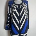 Isaac Mizrahi Women's  Live! Blue Striped Cardigan Sweater Duster 3X EUC! Photo 0