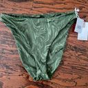 Good American  Reversible Cheeky Swimsuit Bottoms Pesto Swirl Green Medium NWT Photo 2