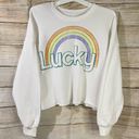 Grayson Threads cotton graphic Lucky rainbow white sweatshirt Size Medium Photo 6