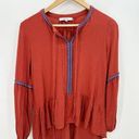 Ro & De  Women Burnt Orange Long Sleeve Peasant Boho Blouse Shirt Size Small Photo 0