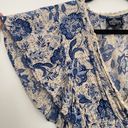 Angie  Smocked Blue V-Neck Floral Flutter Sleeve Summer Sun beach mini dress Photo 5