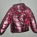 Champion NWT  Pink Metallic Zip-Front Puffer Coat NASA Patches Unisex Size M Photo 7