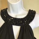 White House | Black Market  Women Black Gown Sz. 6 Jeweled Neck Halter Maxi Dress Photo 2