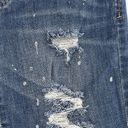 INC  SZ 2/26 Jean Capris Distressed Stretch Pockets Silver Splatters Novel Wash Photo 4