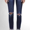 L'Agence  Rachel Ripped Crop Slim Fit Blue Slouch Cuffed Jeans Size 24 Stretch Photo 0