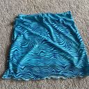 Blue Mini Skirt Sorority Recruitment Boutique Wavy Design Pattern NWOT Photo 0