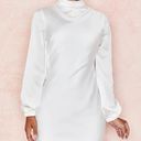 House Of CB 'Raye' Ivory Backless Draped Satin Mini Dress Photo 3