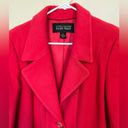 Ellen Tracy Linda Allard  Cherry Red Wool Cashmere Two Button Long Pea Coat Sz 6 Photo 6