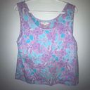 Carole Hochman Purple and Blue Floral Top with Built in Bra Photo 0