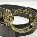 Chico's  Brown Leather Hook Buckle Belt Size Small S Medium M Womens Photo 8