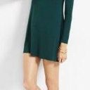 EXPRESS Green V Neck Dress Photo 0