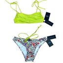 Tommy Hilfiger  2 PC Bikini Set Floral Triangle Top & Swim Bottom Small NWt Photo 0