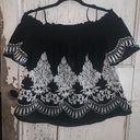 Blue Rain Embroidered Black & white Blouse Photo 0