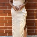 Boohoo Frill Detail One Shoulder Split Maxi Dress Gown Prom Bridesmaid Photo 0