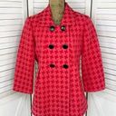 City Girl Houndstooth Swing Coat Jacket Red Pink Small Photo 0