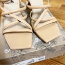 Free People Faye Strappy Heels Sz 38 EU Camel Ankle Wrap Square toe NEW Photo 2