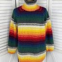 Moda  International Vintage Rainbow Striped Chunky Oversized Sweater Medium Photo 0