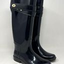 Coach  Talia Rain Boots Riding Tall Black Glossy Rubber Mid Calf Women’s Size 6 Photo 0