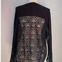 Ramy Brook Aprec  black geometric sheer dolman sleeve top witch witchy whimsigoth Photo 7