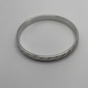 Monet Vintage Signed  - Silver Tone Bangle Bracelet Etched Stripes Photo 11