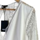 NBD NWT  x Revolve White Lace Long Sleeve Open Back Mini Dress, Size Large Photo 4