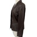 Mixit Vintage  Leather Jacket Moto Blazer Genuine Leather Brown Y2k Womens 8 Photo 4