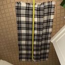 Mad cloth giant black and white plaid woven blanket scarf w fringe detail NWOT Photo 5