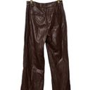 7 For All Mankind  Vegan Leather High Waisted Brown Wide Leg Pants Trousers Photo 5