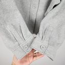 Good American  Fleece Cropped Shirt Jacket Shacket Grey Cotton Size 5/6 (2XL-3XL) Photo 8