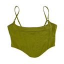 White Fox Boutique - Corset Style Crop Top in Olive Green Photo 0