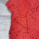 She & Sky  Floral Lace Overlay Mini Dress NEW Juniors L Open Back Coral Photo 6