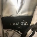 I am gia I.AM.GIA Sabrina Logo Cropped Hoodie Reflective Silver Red Black Oversized sz L Photo 10