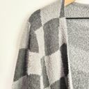 Simply Southern NEW  Plaid Open Midi Cardigan Sweater Gray Size L Photo 2