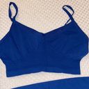 Free People NEW Set!  Crop Tank Top Sports Bra & Legging Blue Size M/L Photo 3