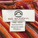 Big Buddha  Multi Color Striped Orange and Red Poncho Photo 6