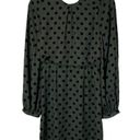 Fame and Partners  Green Black Polka Dot Puff Sleeve Mini Dress Open Back 2 NWT Photo 0