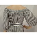 The Loft "" IVORY BLACK OFF-SHOULDER STRIPED SHIFT SHIRT DRESS SZE: M NWT Photo 7